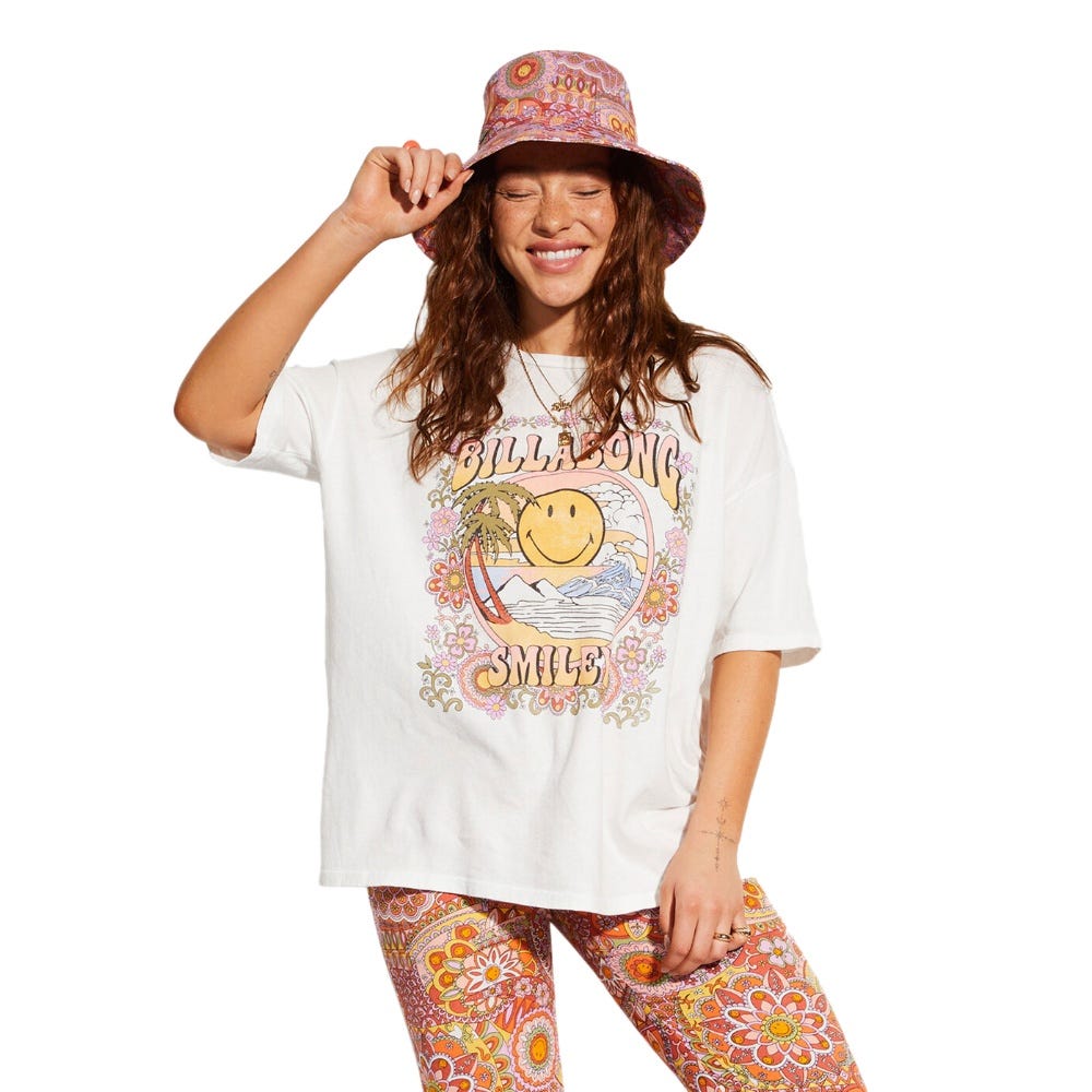 Womens X Smiley True Oversized T-Shirt In Salt Crystal