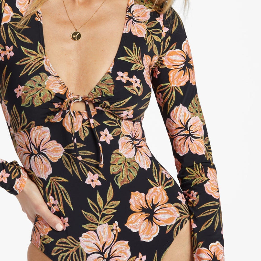 Hooked On Tropics Bodysuit Rash Vest - Women