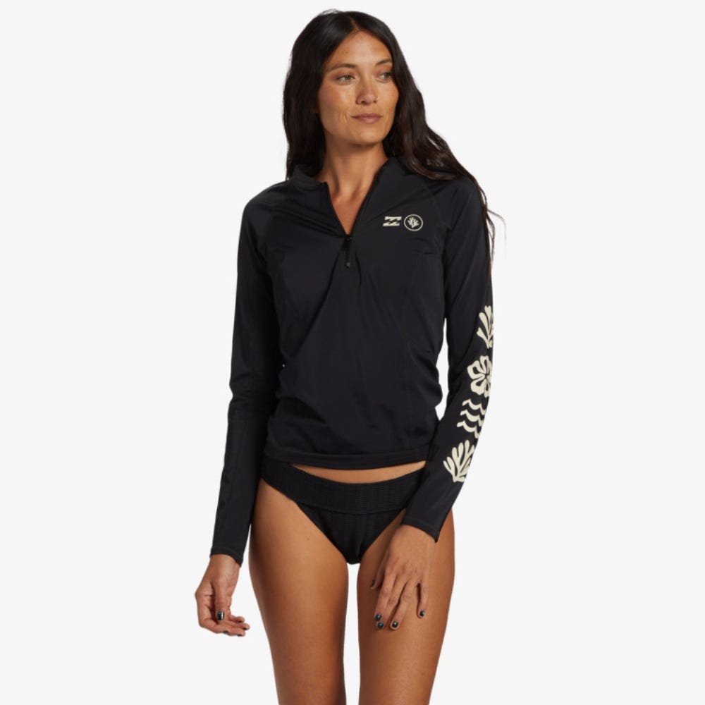 Coral Gardeners Half Zip Long Sleeve Rash Vest - Women