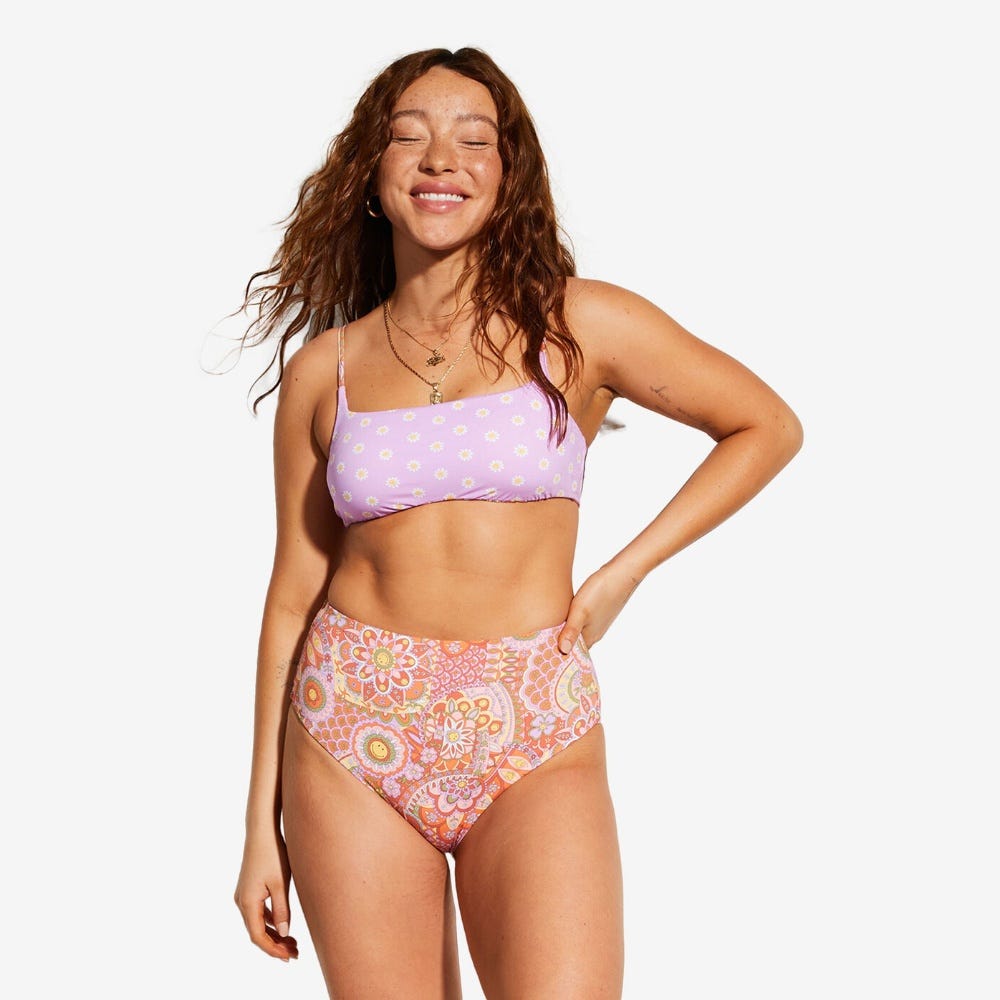 Womens Good Times Hi Retro Reversible High Leg Bikini Bottoms