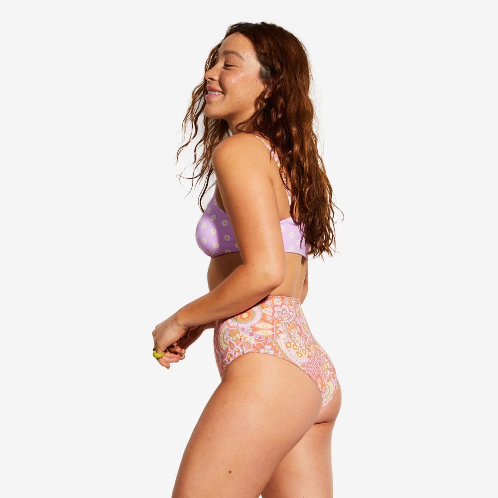 Womens Good Times Hi Retro Reversible High Leg Bikini Bottoms