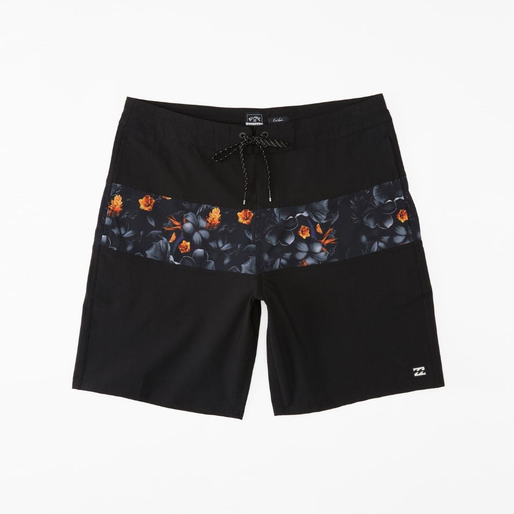Mens Kamea Lava Floral Tribong Boardshorts 18"