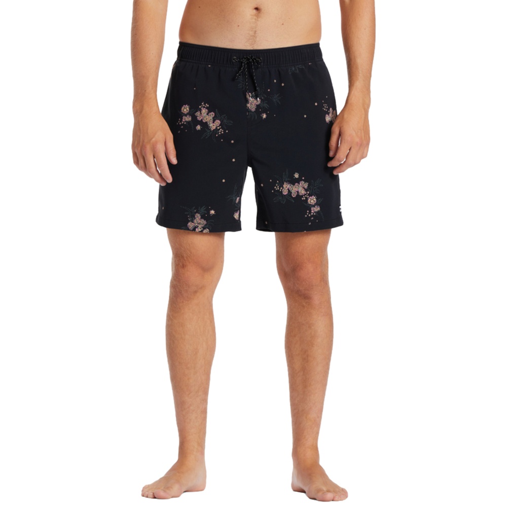 Mens Sundays Layback 17" Boardshorts In Washed Black