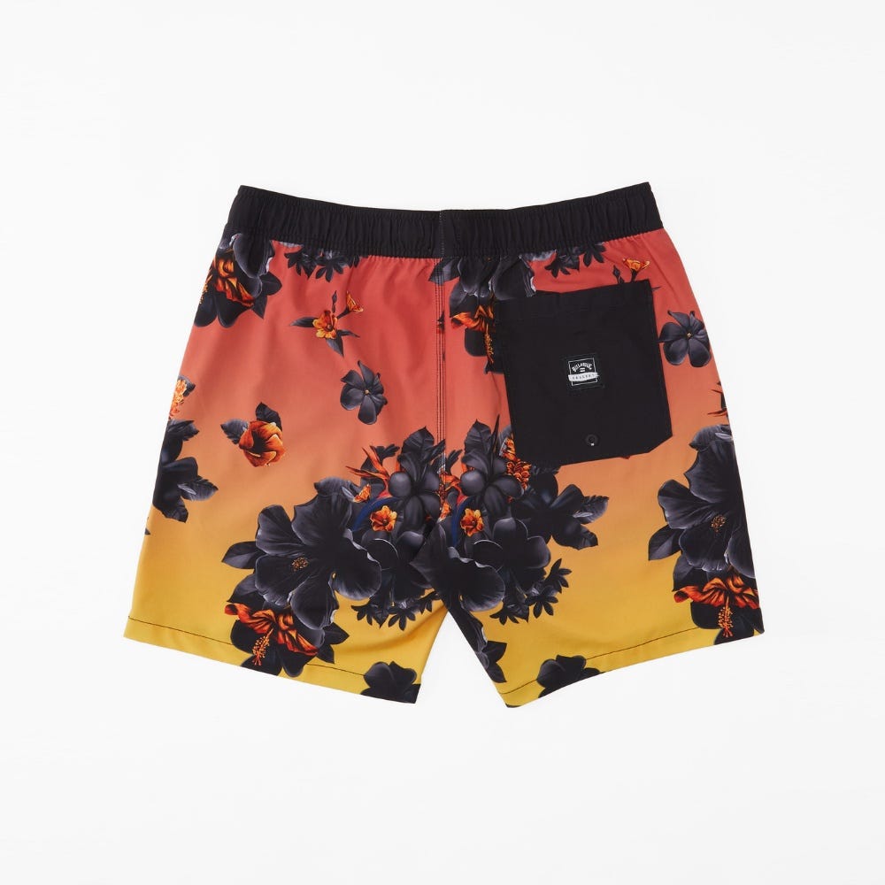 Mens Kamea Lava Floral Layback Boardshorts 17"