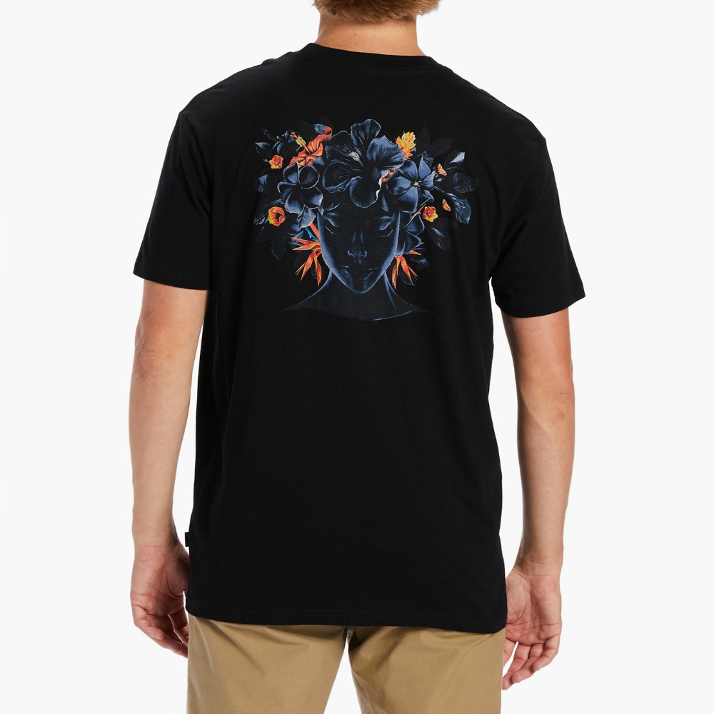 Mens Kamea Lava T-Shirt In Washed Black