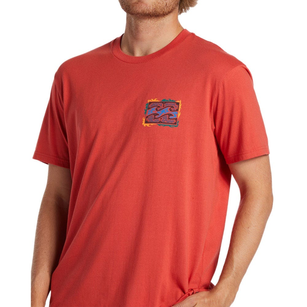 Mens Crayon Wave T-Shirt In Coral