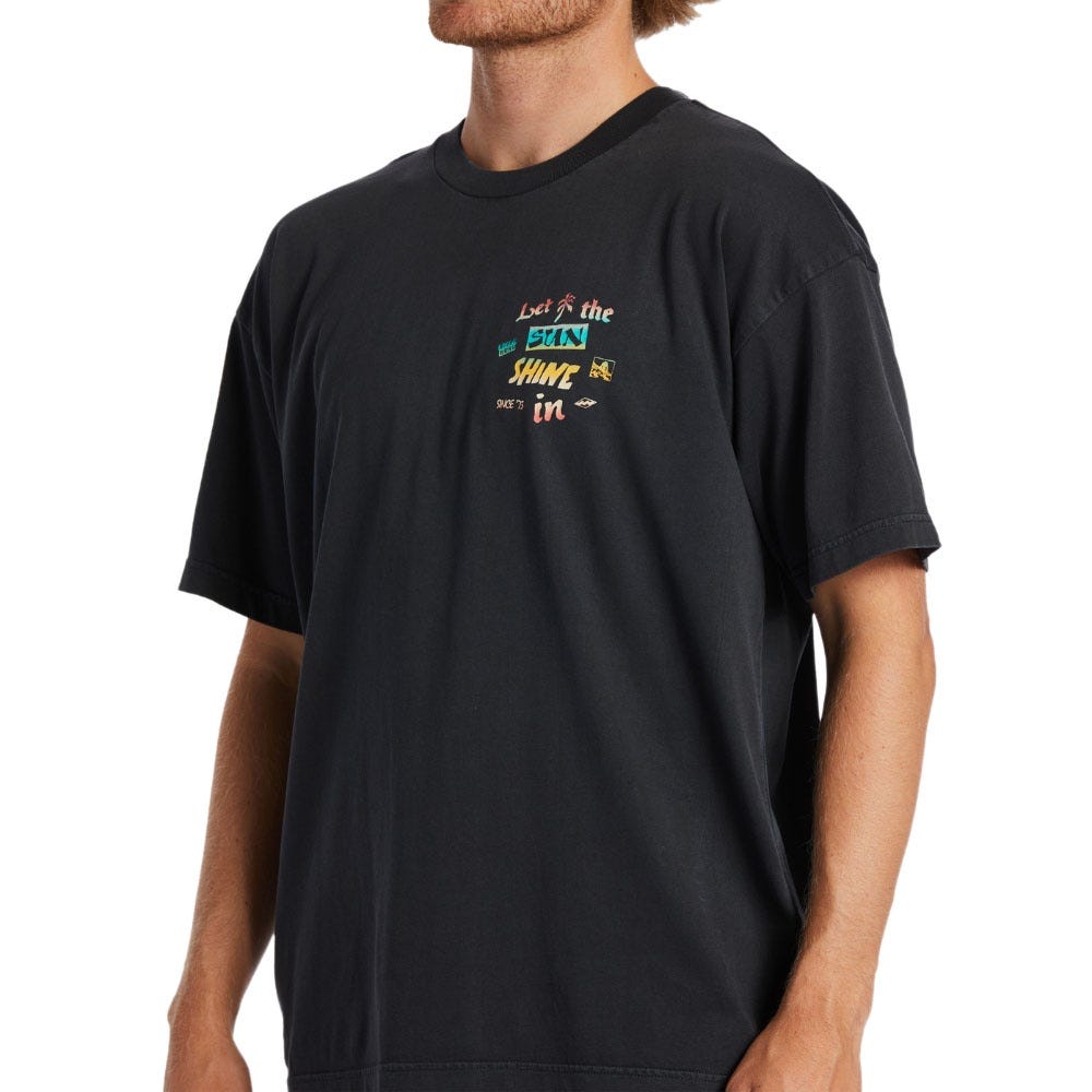 Mens Let It Shine T-Shirt In Washed Black
