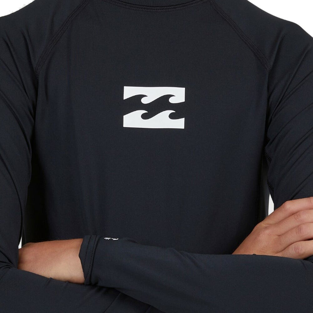 Boys 8-16 All Day Wave Rash Vest In Black