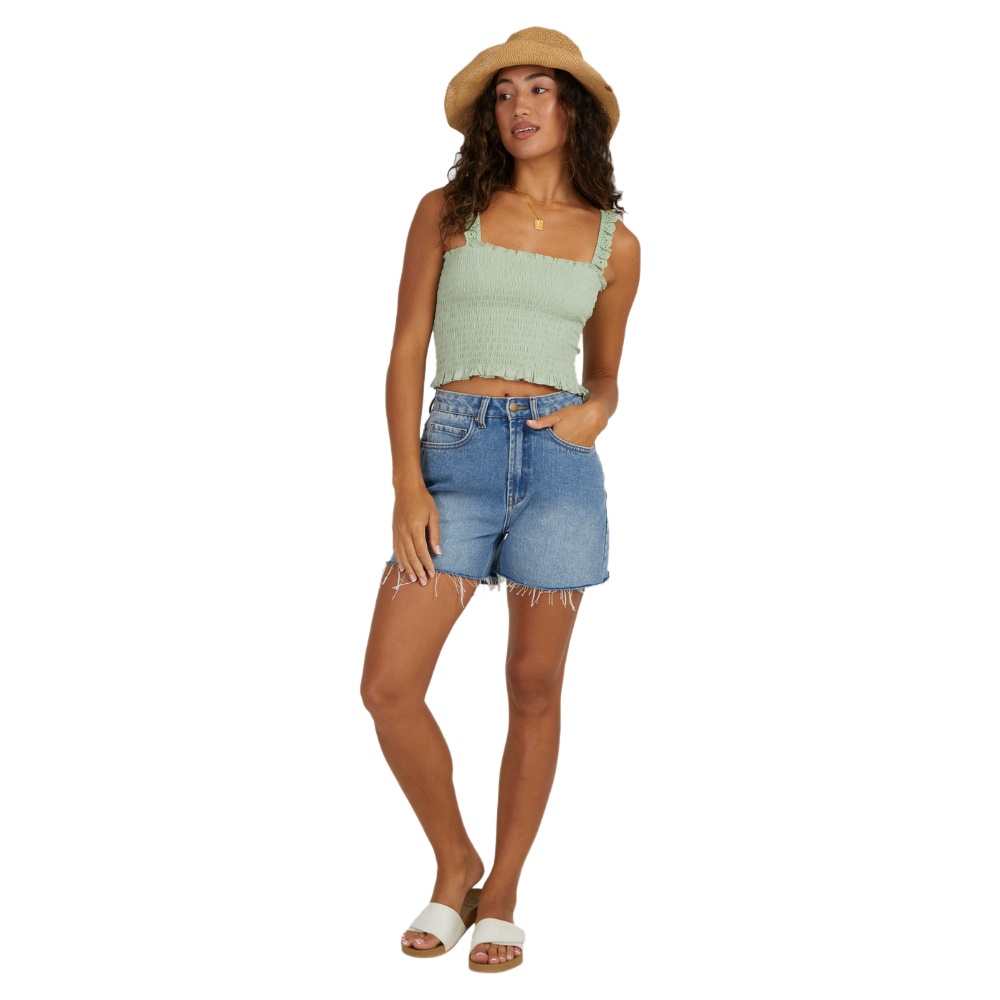 Womens Riley Denim Shorts In Surf Blue