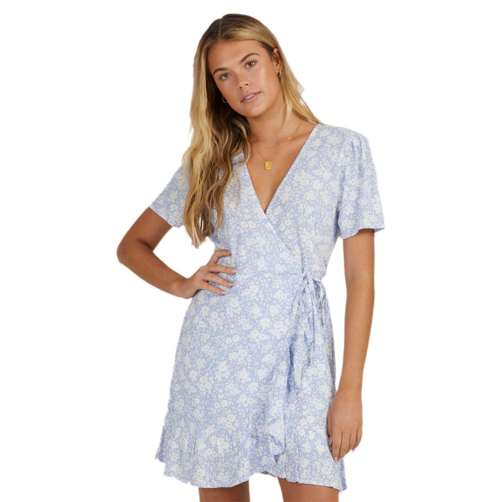Womens Blue Bell Bella Wrap Dress In Blue