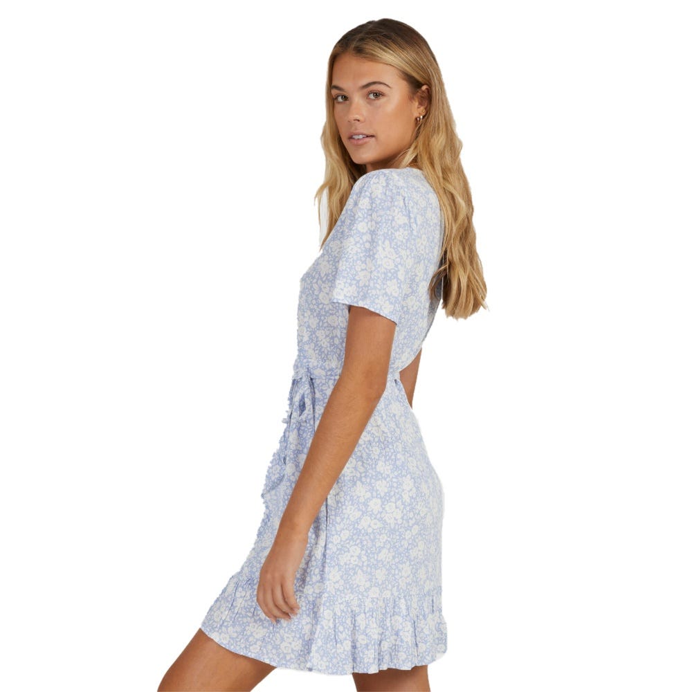Womens Blue Bell Bella Wrap Dress In Blue