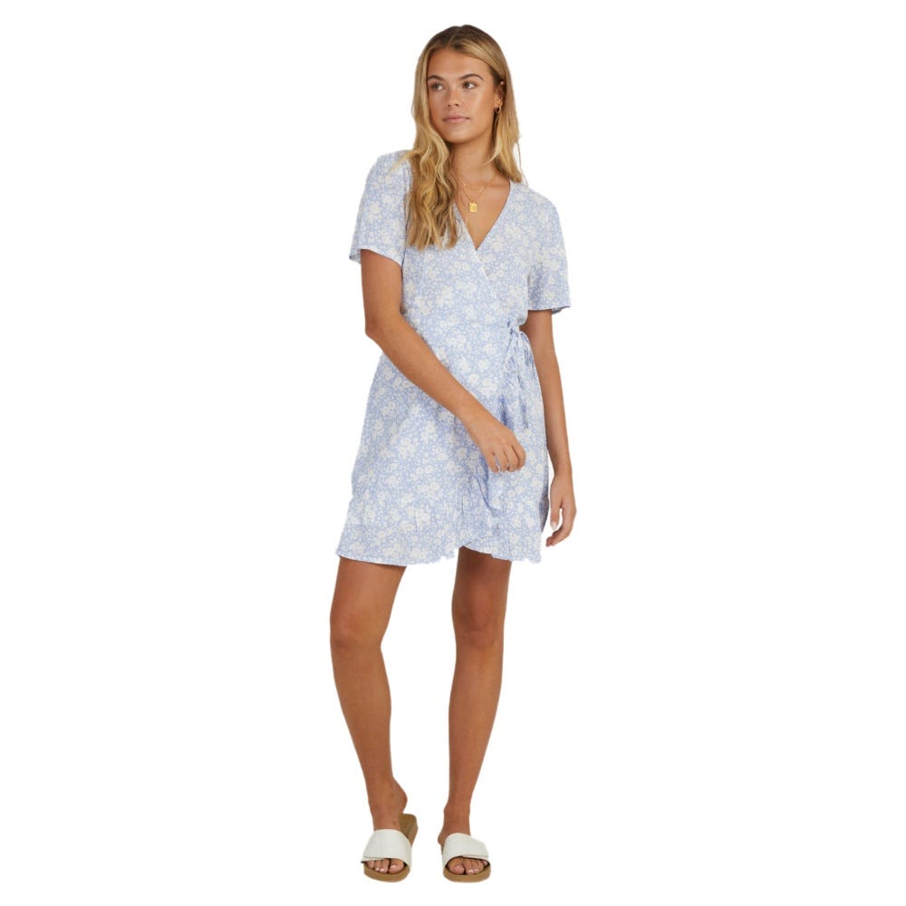 Womens Blue Bell Bella Wrap Dress In Blue