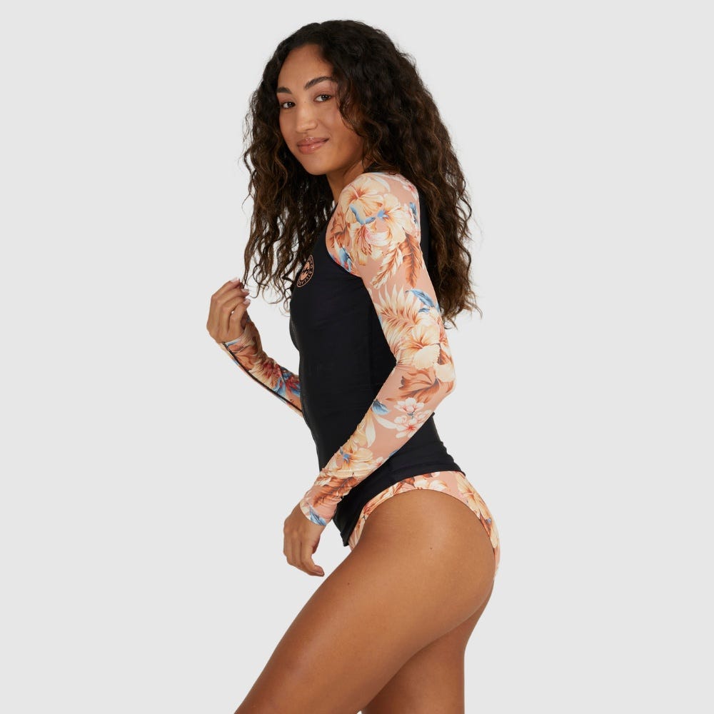 Womens Shady Days Pipa Long Sleeve Zip-Up Rashguard
