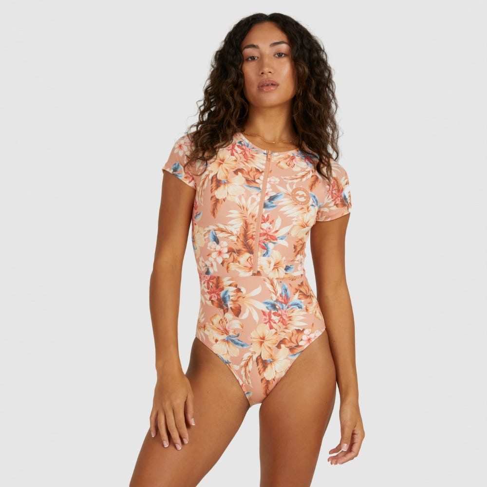 Womens Shady Days Swell Short Sleeve One-Piece Swimsuit