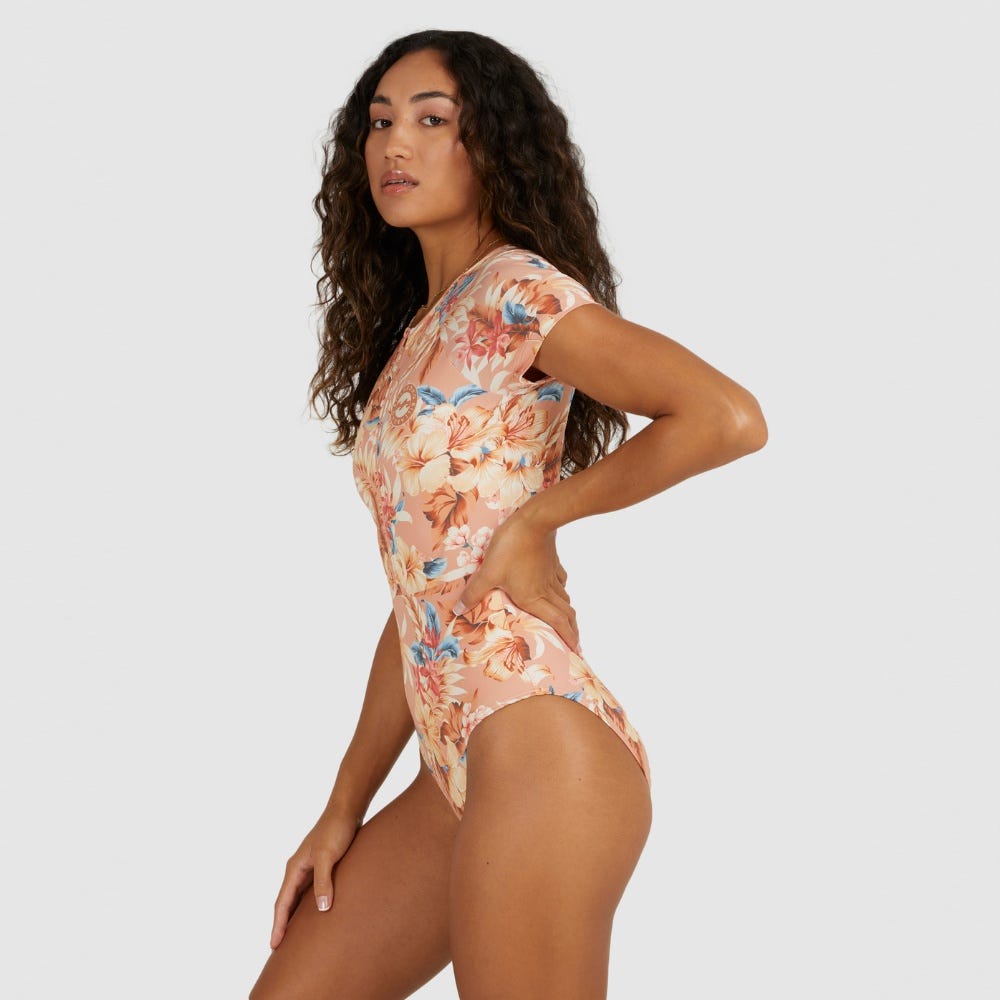 Womens Shady Days Swell Short Sleeve One-Piece Swimsuit