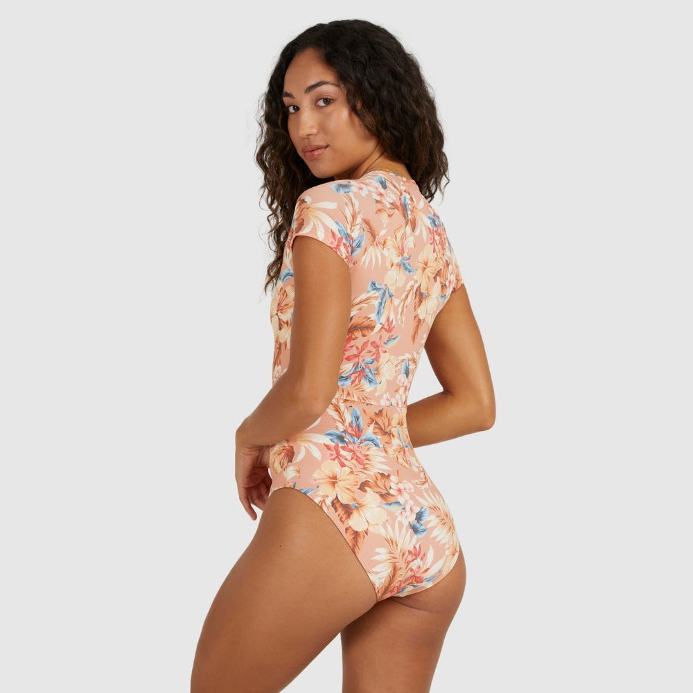 Womens Shady Days Swell Short Sleeve One-Piece Swimsuit