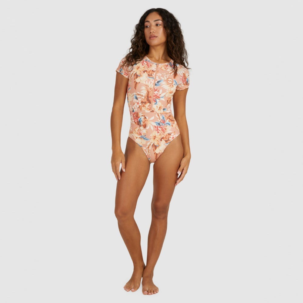 Womens Shady Days Swell Short Sleeve One-Piece Swimsuit