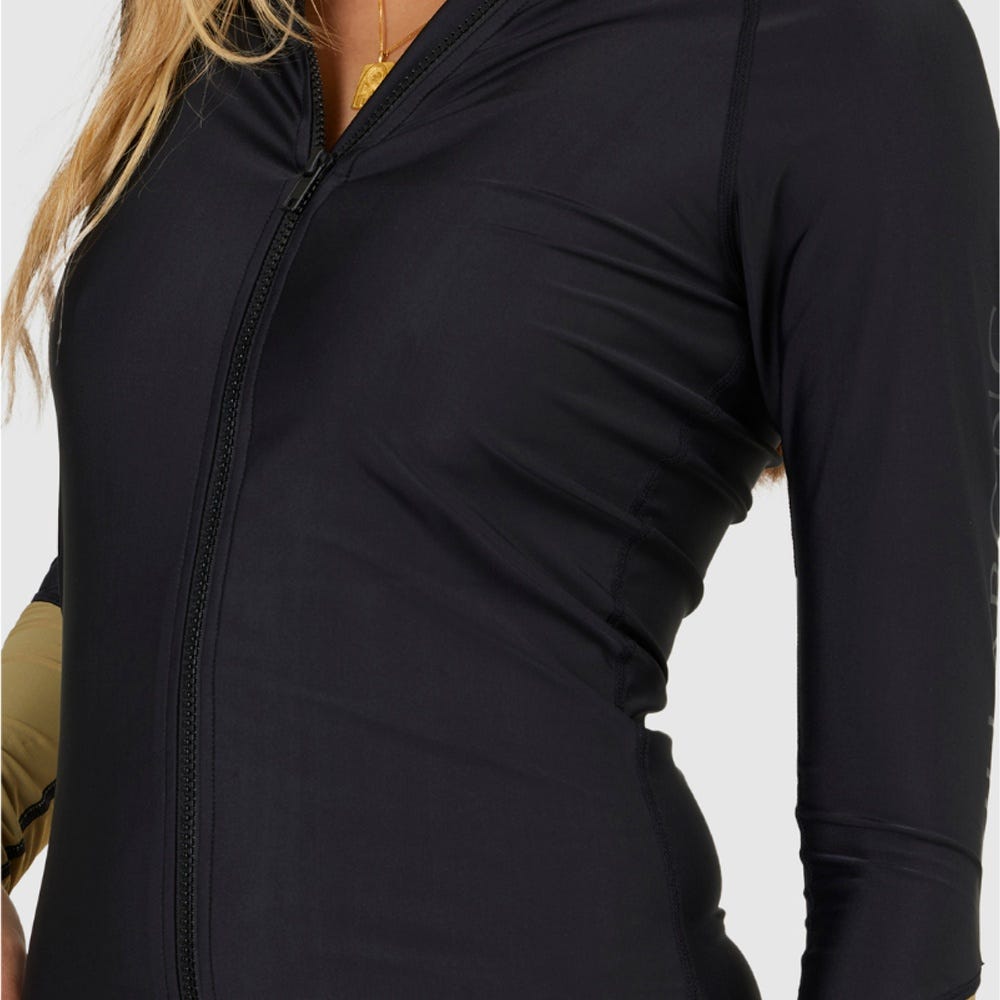 Womens Deep Waters Long Sleeve Zip-Up Rashguard