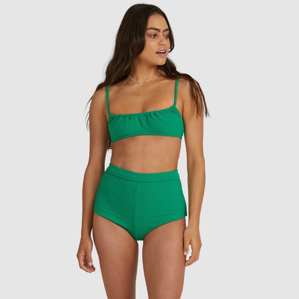 Womens Terry Rib Mila Bralette Bikini Top