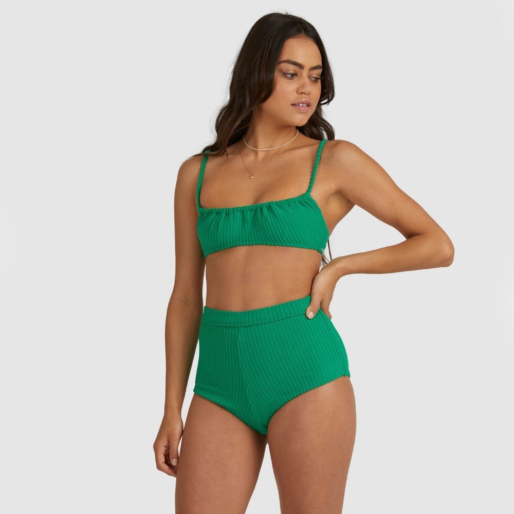 Womens Terry Rib Mila Bralette Bikini Top