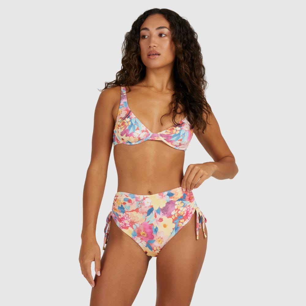 Womens Summer Bliss Ruched Retro Bikini Bottoms