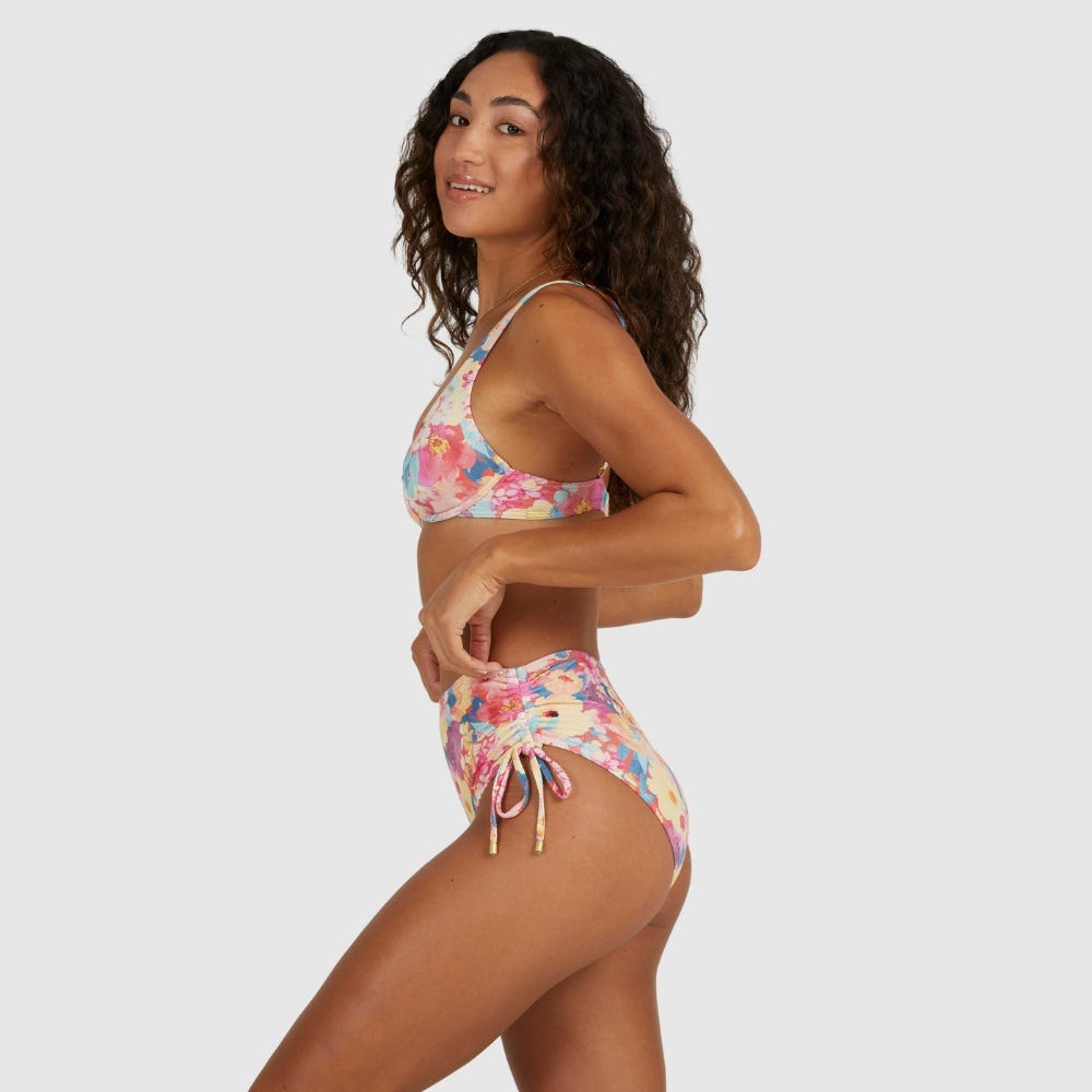 Womens Summer Bliss Ruched Retro Bikini Bottoms