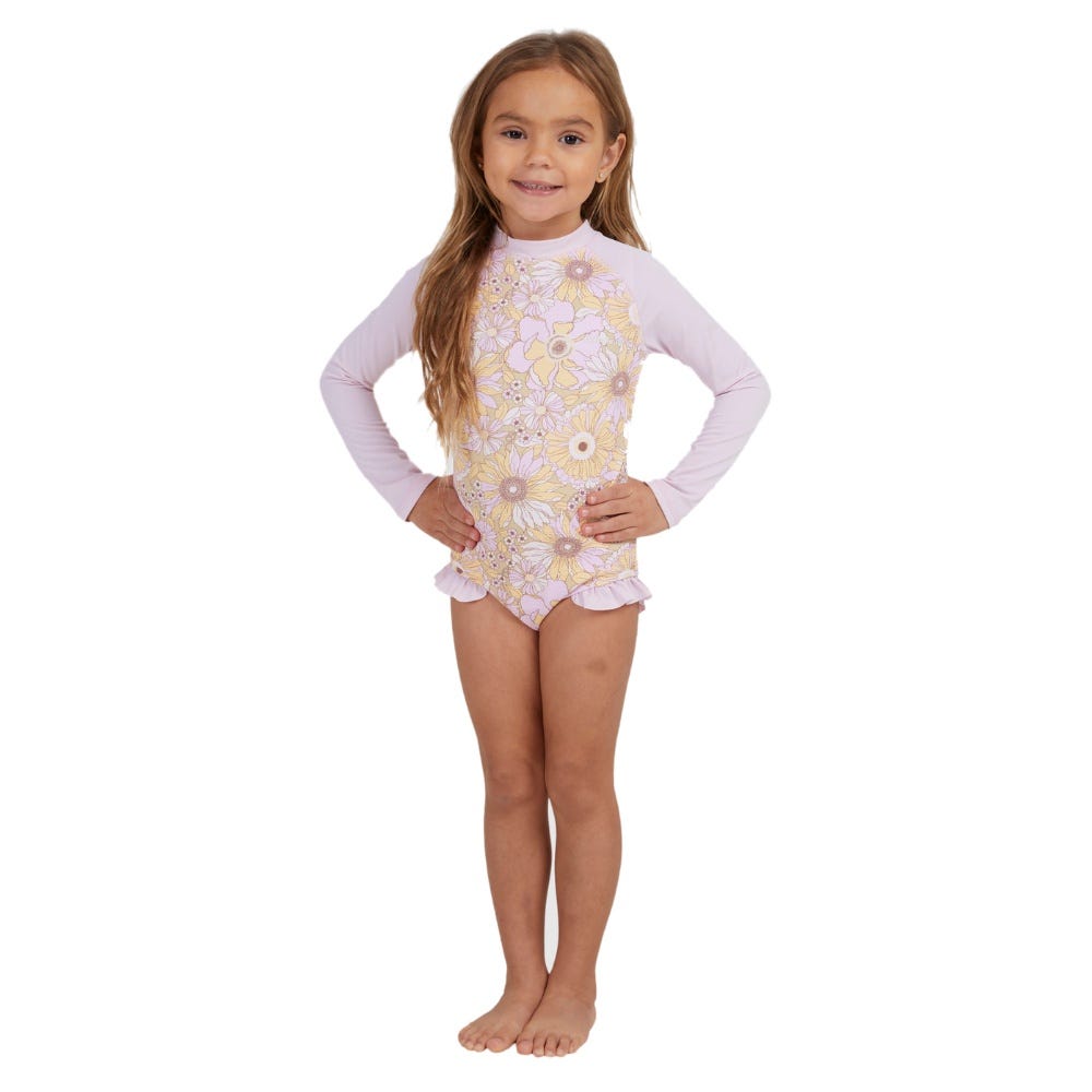Girls 0-5 Little Love Long Sleeve One-Piece Rashguard In Pink