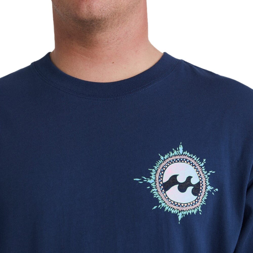 Mens Flame T-Shirt In Dark Blue