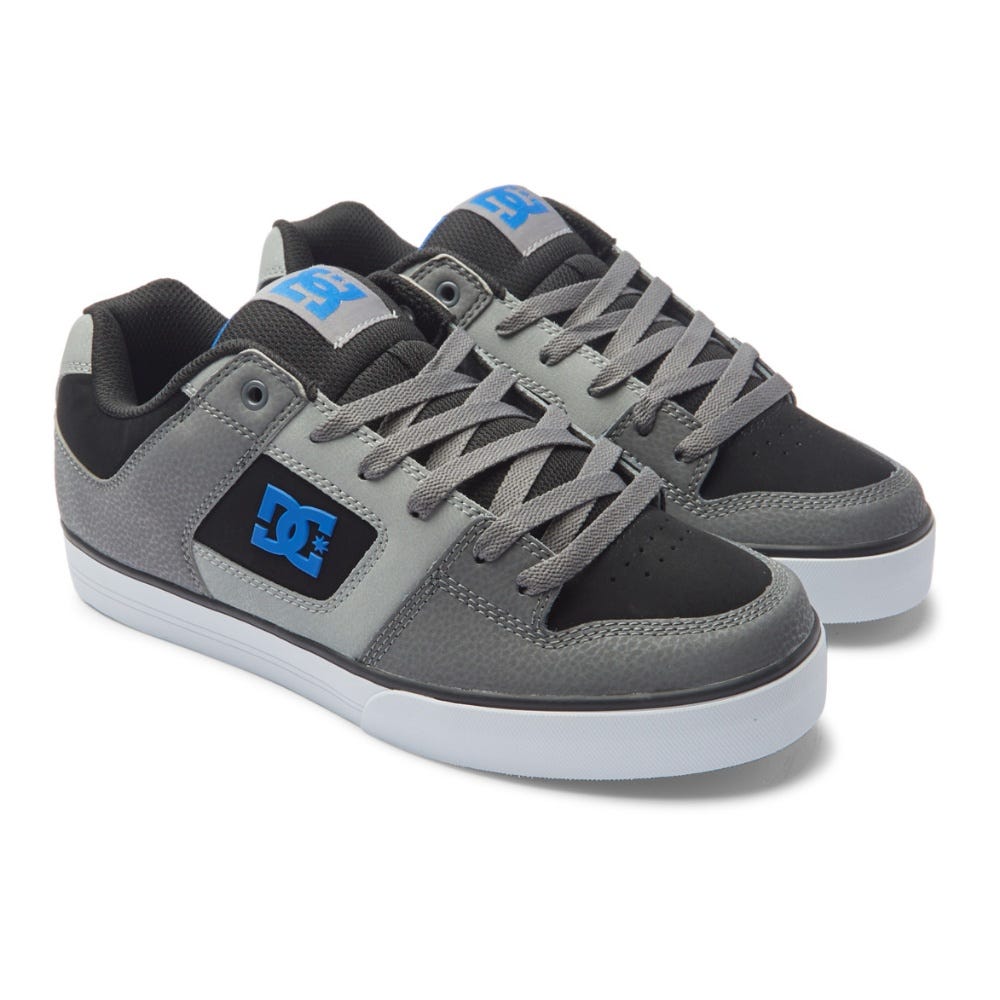 Mens Pure Leather Shoes In Black/Grey/Blue