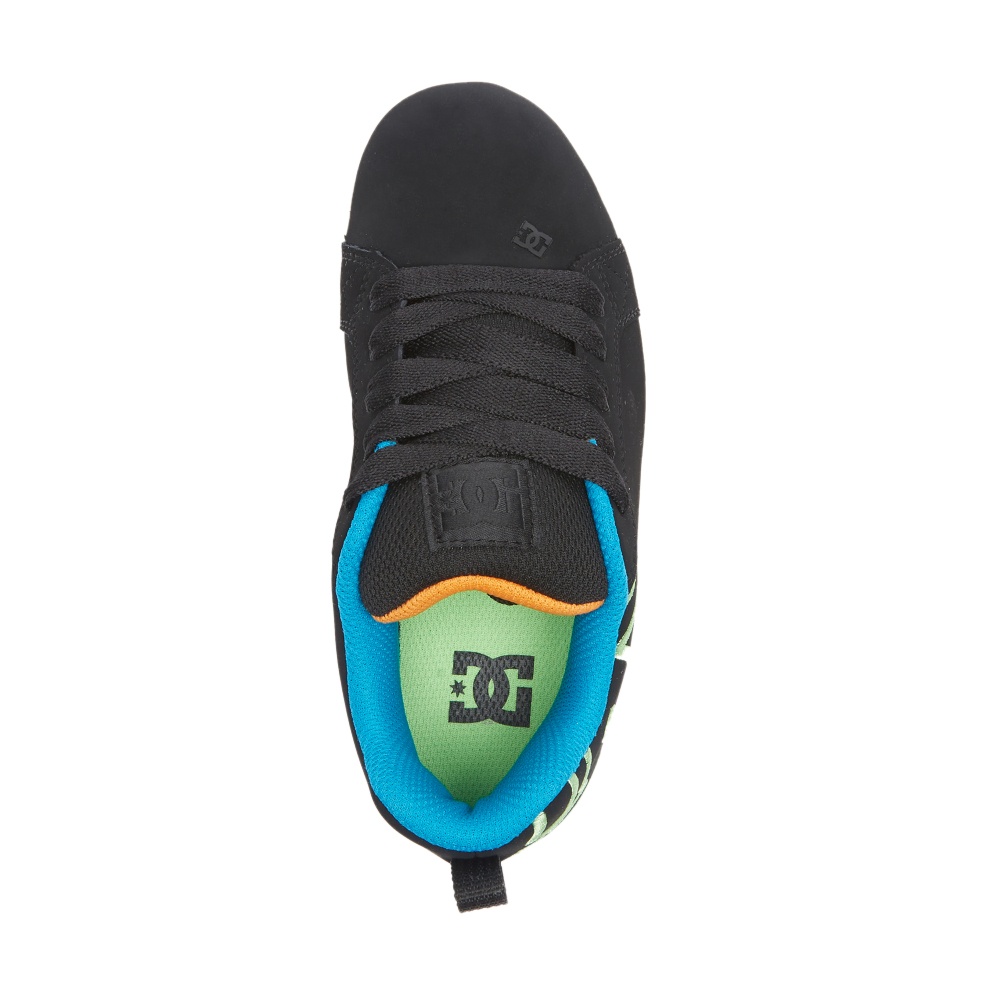 Boys Court Graffik Shoes In Black/White/Green