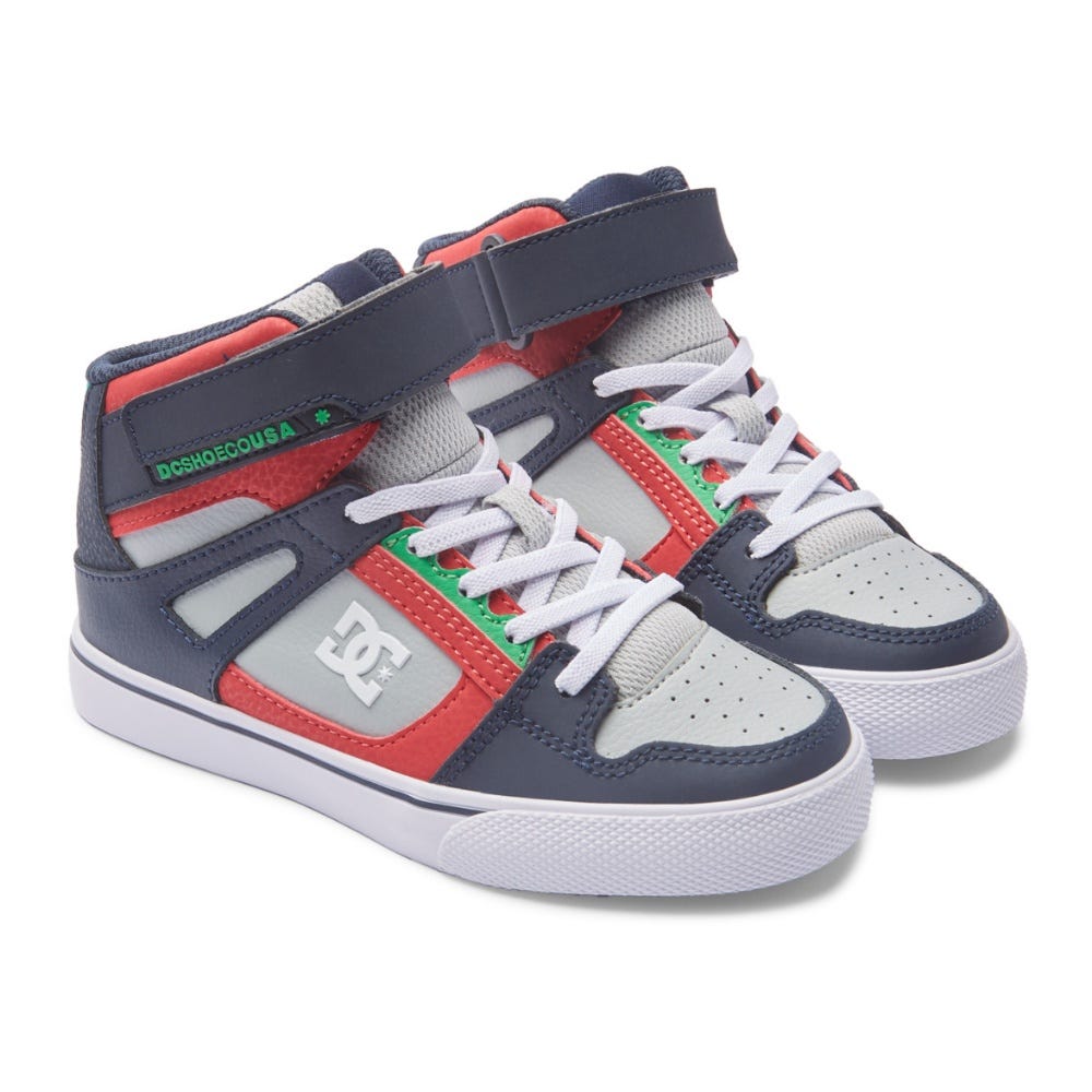 Boy's Pure High Elastic Lace High-Top Shoes In Heather Grey/Navy