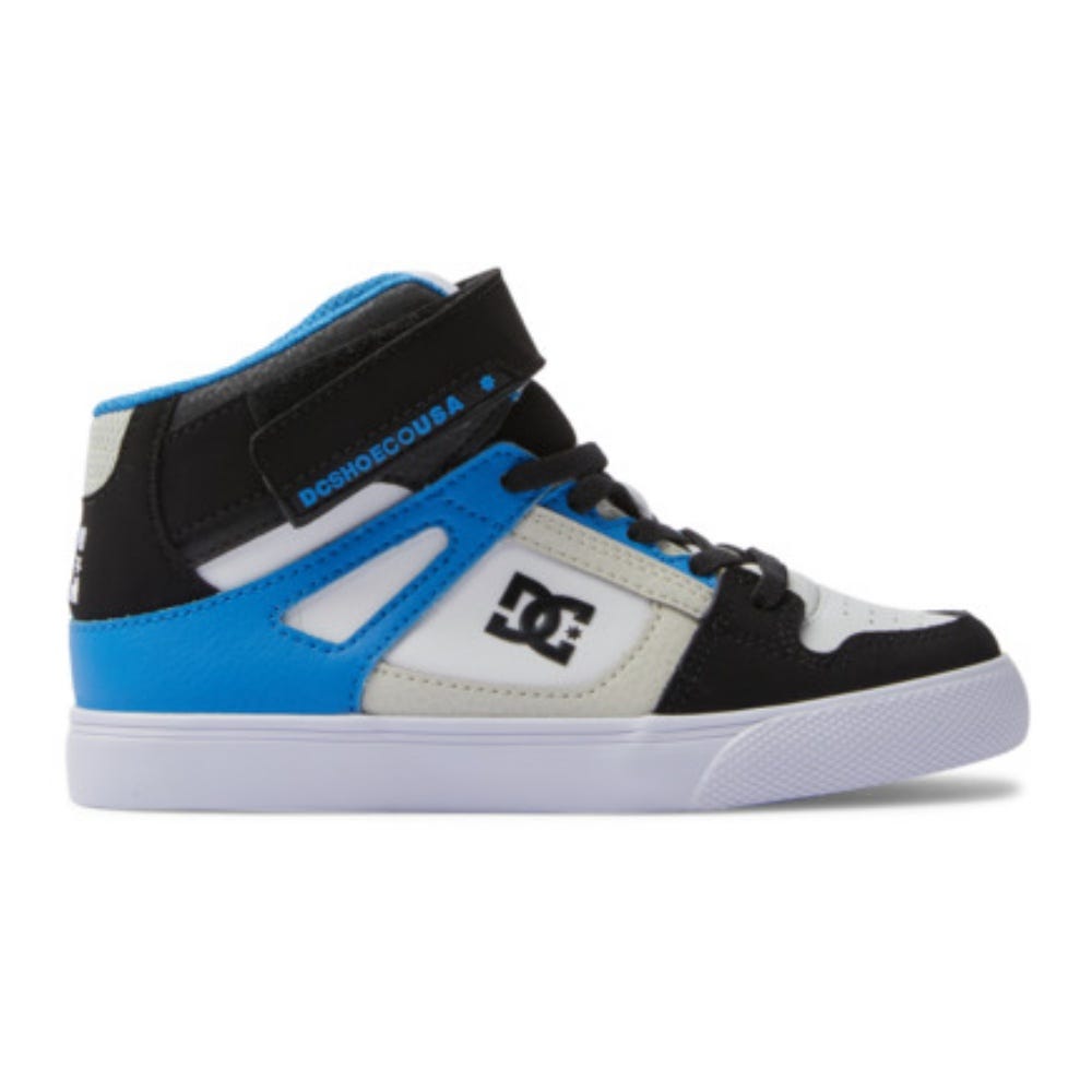 Boy's Pure High Elastic Lace High-Top Shoes In Black/Blue