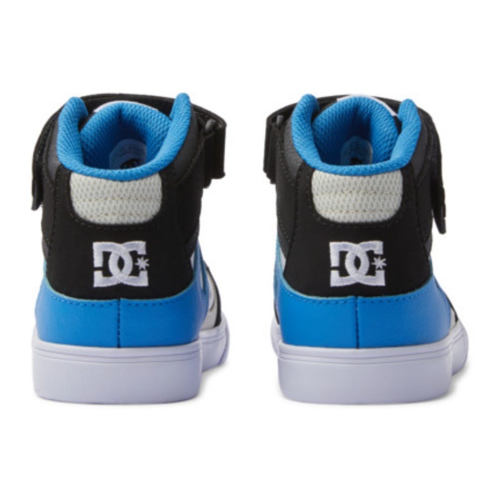 Boy's Pure High Elastic Lace High-Top Shoes In Black/Blue