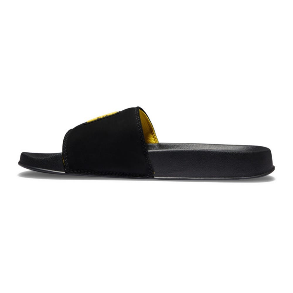 Mens Slide - Slider Sandals In Black/Black/Yellow
