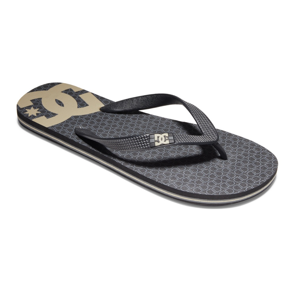 Mens Spray Thongs In Black/Tan
