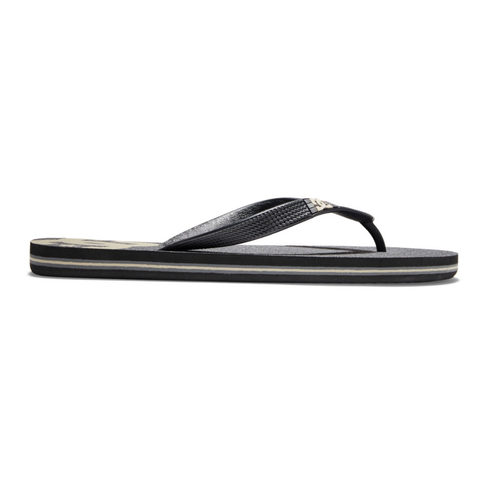 Mens Spray Thongs In Black/Tan