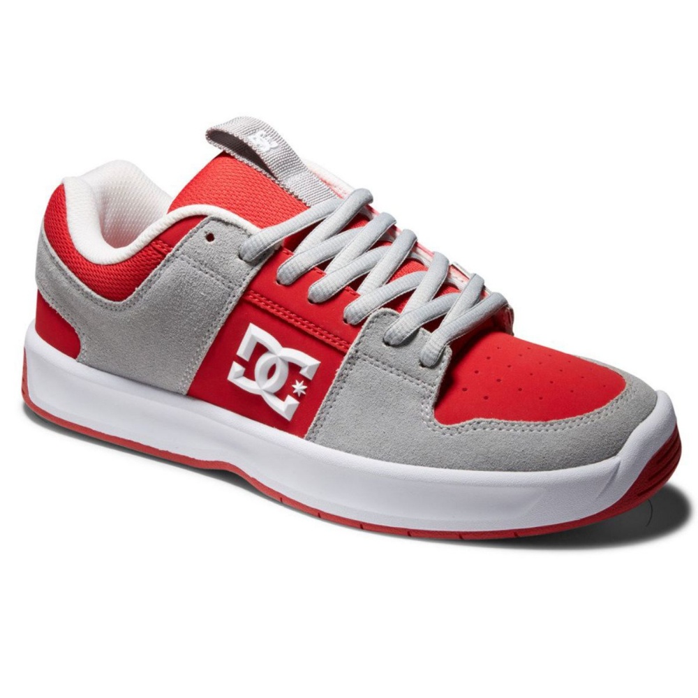 Mens Lynx Zero Leather Shoes In Grey/Red