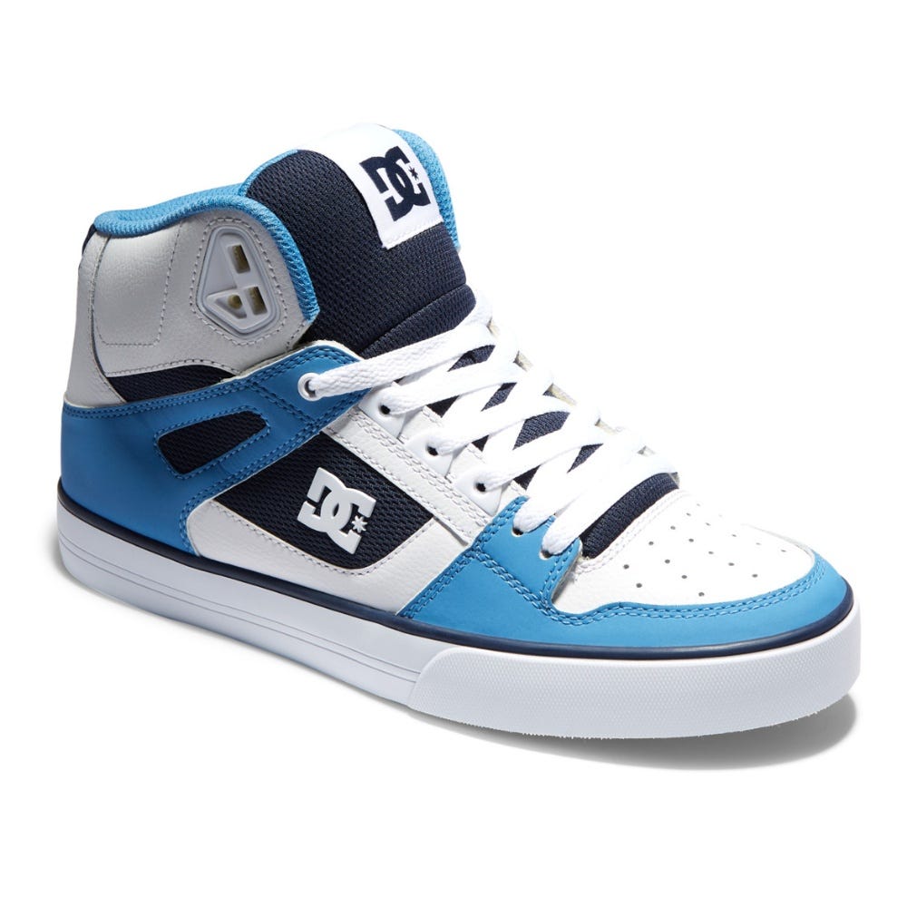 Mens Pure High-Top Shoes In White/Carolina Blue