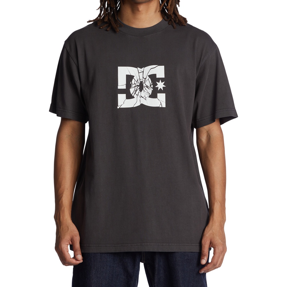 Mens Shatter T-Shirt In Black Enzyme Wash