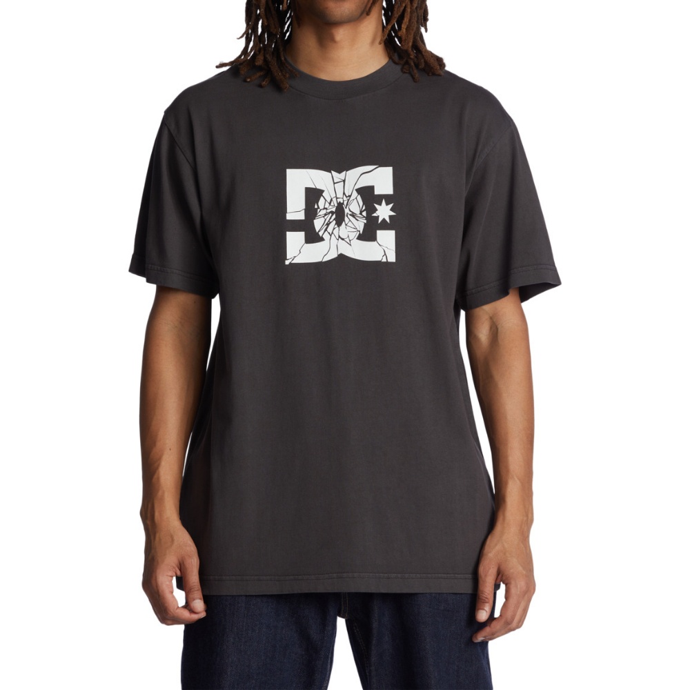 Mens Shatter T-Shirt In Black Enzyme Wash