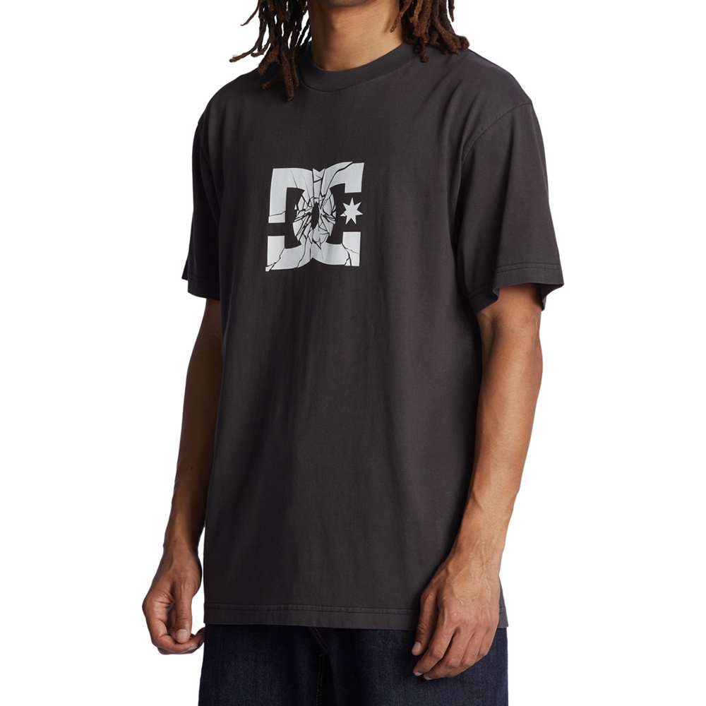 Mens Shatter T-Shirt In Black Enzyme Wash