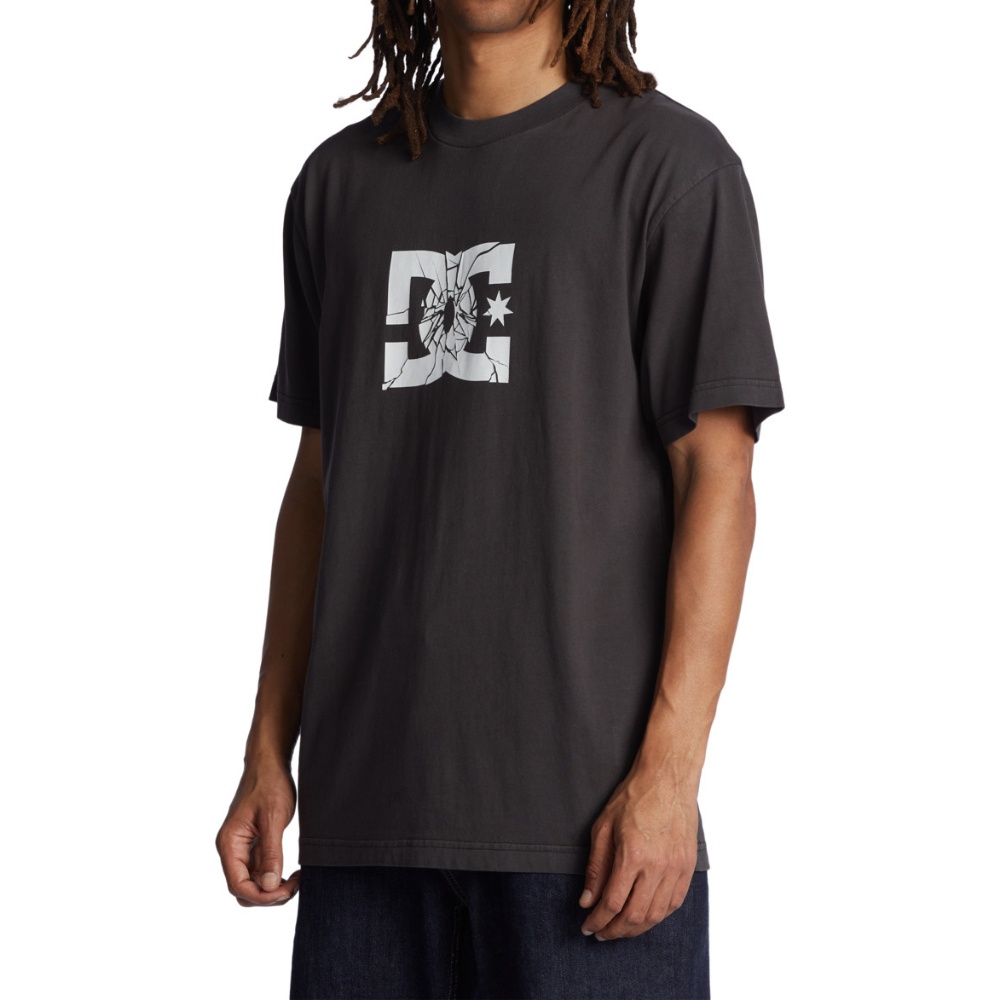 Mens Shatter T-Shirt In Black Enzyme Wash
