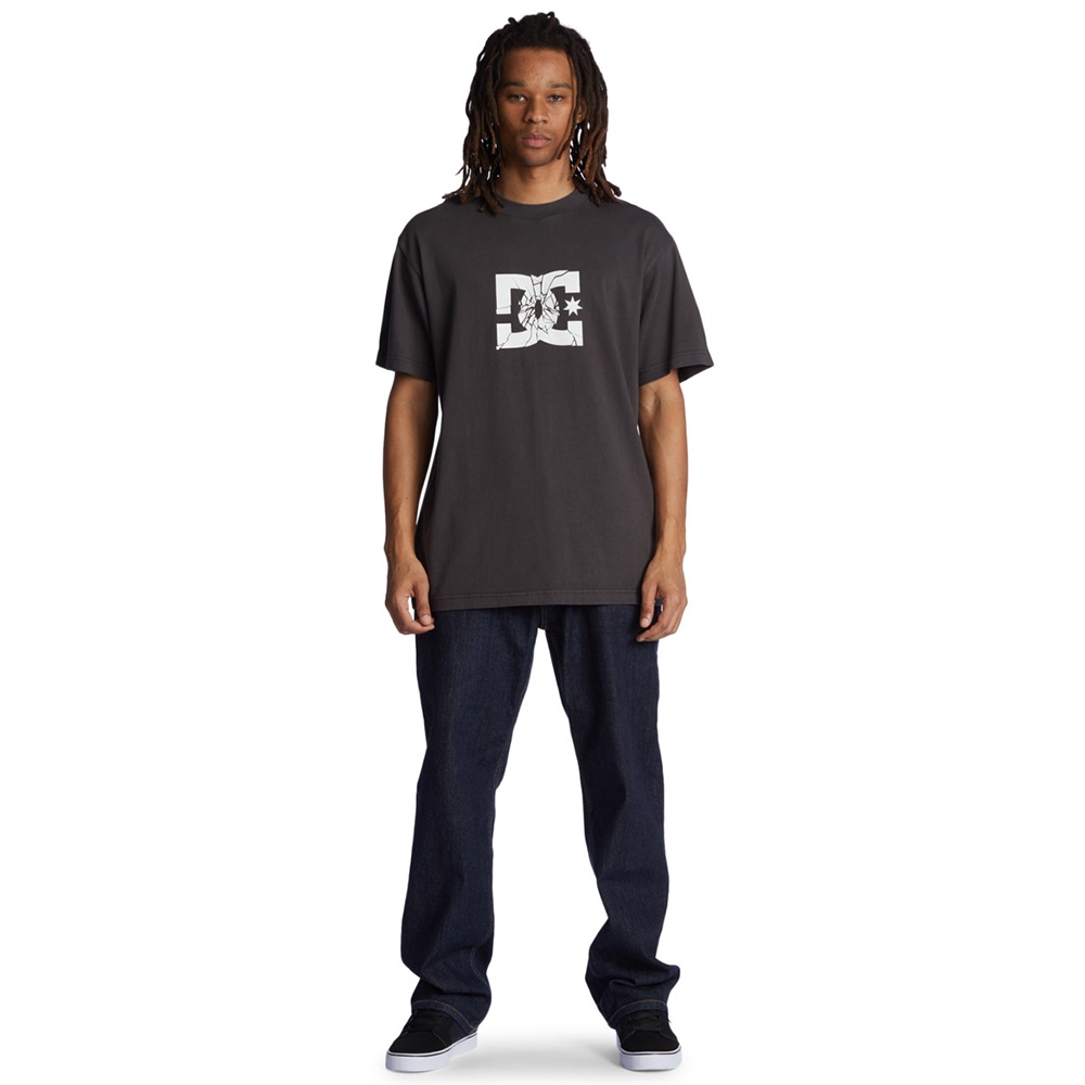 Mens Shatter T-Shirt In Black Enzyme Wash