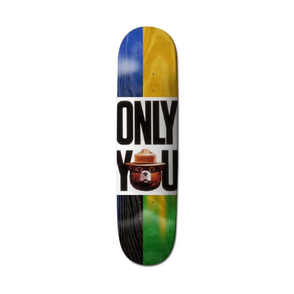 X Smokey Bear Only You Skateboard Deck In Assorted