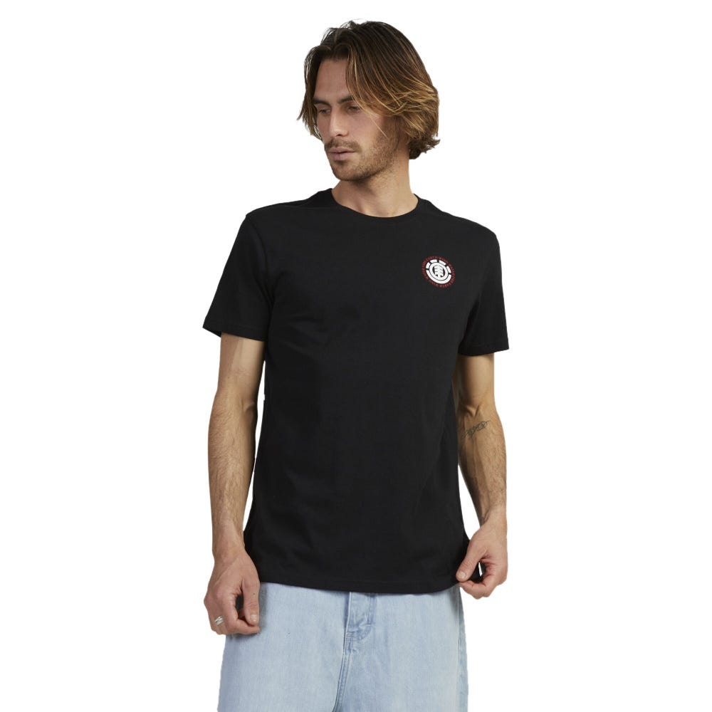 Mens Seal Back Short Sleeve T-Shirt In Flint Black