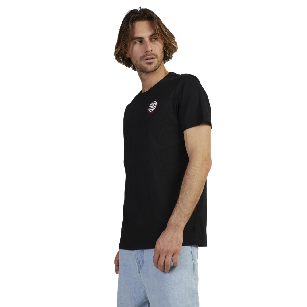 Mens Seal Back Short Sleeve T-Shirt In Flint Black