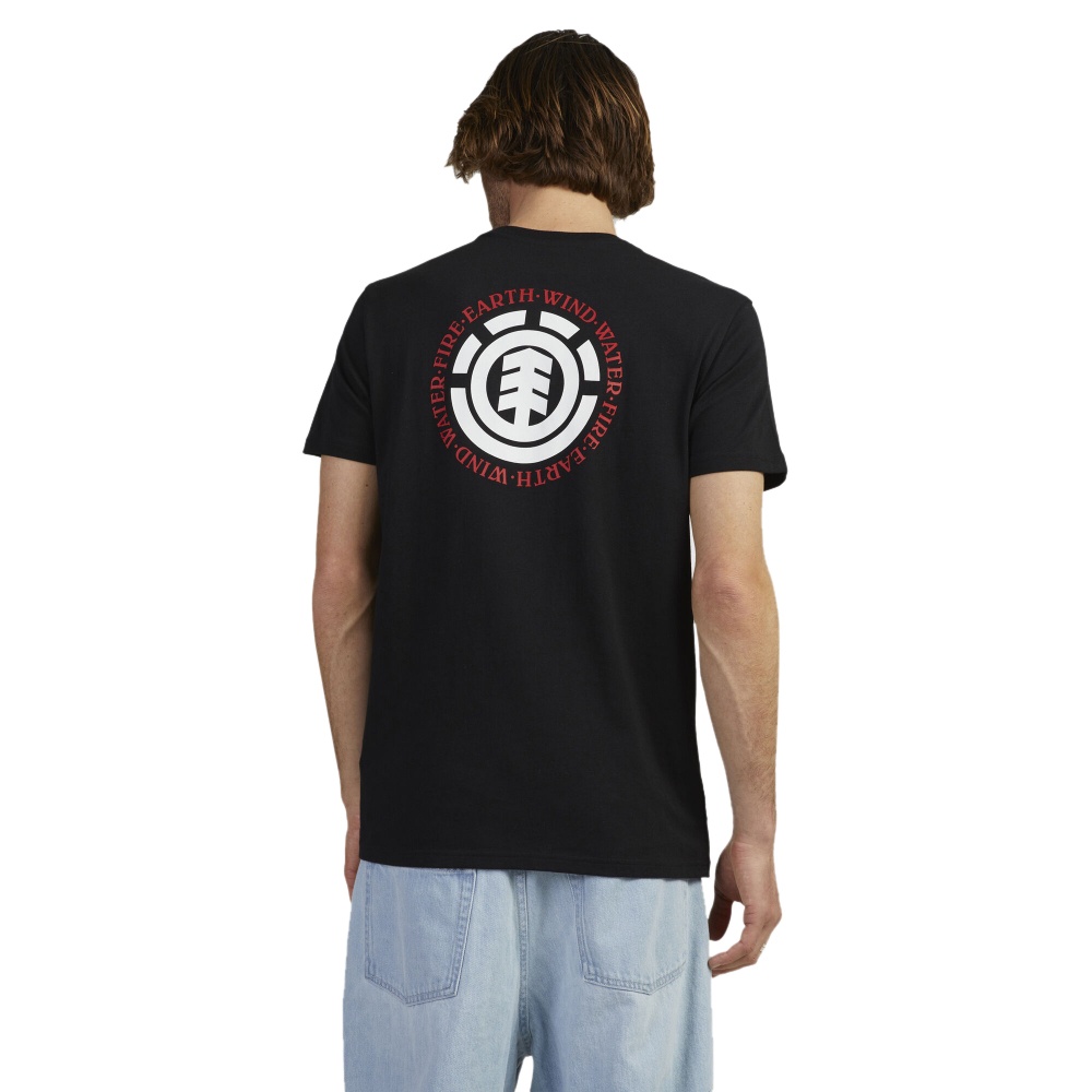 Mens Seal Back Short Sleeve T-Shirt In Flint Black