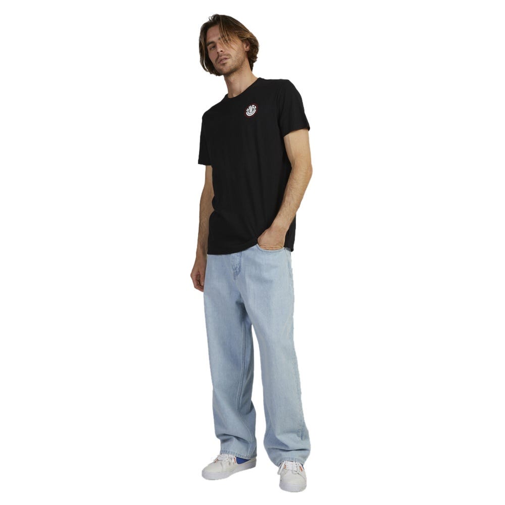 Mens Seal Back Short Sleeve T-Shirt In Flint Black