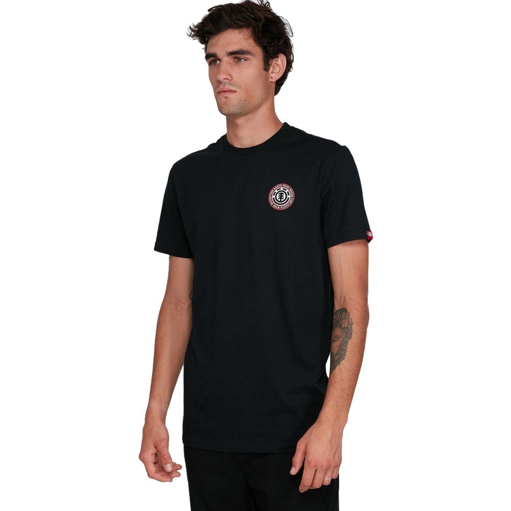 Mens Seal Back T-Shirt In Flint Black