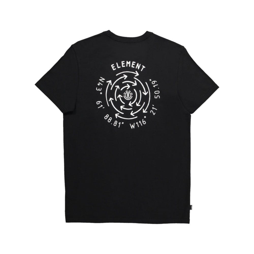 Mens Compass T-Shirt In Faded Black
